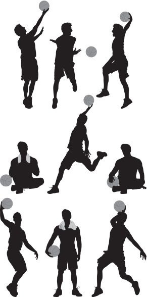 Multiple images of basketball playershttp://www.twodozendesign.info/i/1.png vector