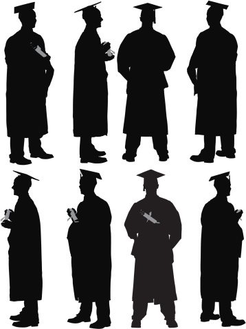 Multiple images of graduate with diploma