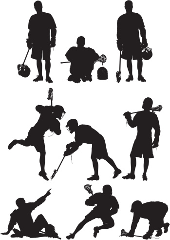 Multiple images of lacrosse players