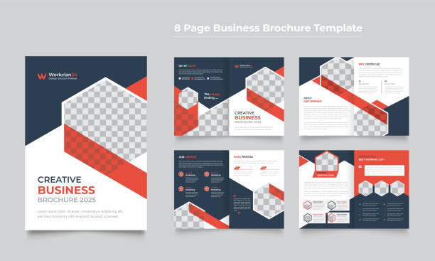 Multipurpose Brochure Template Business  Brochure creative design. Multipurpose template, include cover, back and inside pages. brochure cover stock illustrations