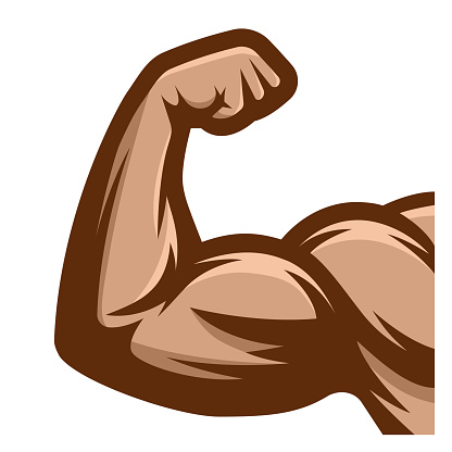 Muscle Arms Strong Bicep Icon Stock Illustration - Download Image Now ...