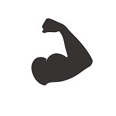 istock Muscular arm icon 665421358