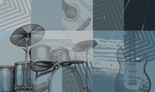 Music background Music background, very high detail - vector illustrations guitar backgrounds stock illustrations