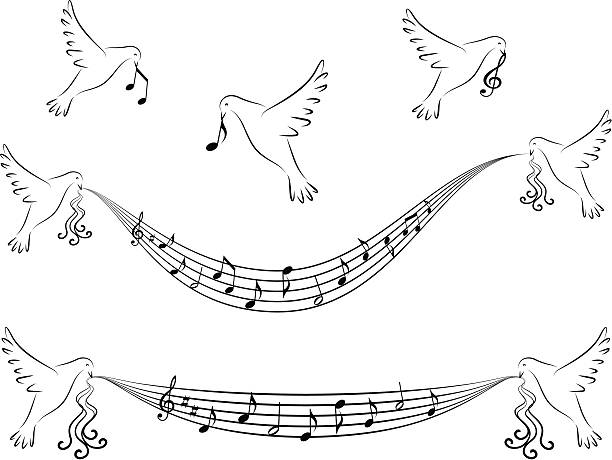 Music design elements vector art illustration
