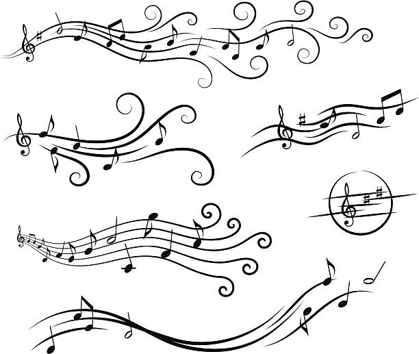 Music design elements vector art illustration