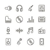Music icons - Line Series Vector EPS File.