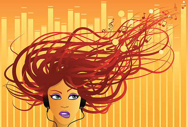 Music in the Air vector art illustration