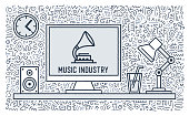 istock Music Industry Vector Doodle Design 1296817302