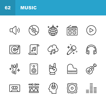 20 Music Outline Icons.