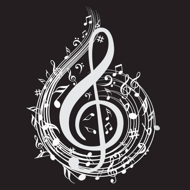 Music note background with music symbol icon collection Music note background with music symbol icon collection music symbols stock illustrations