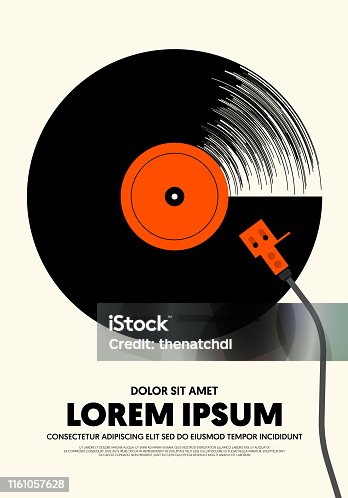 istock Music poster modern vintage retro style 1161057628