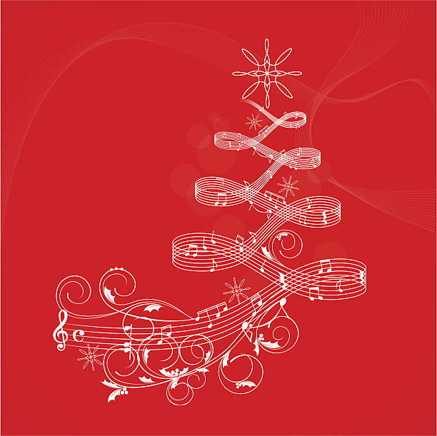 Musical Christmas banner Musical Christmas banner, each element is on individual layer. christmas music background stock illustrations