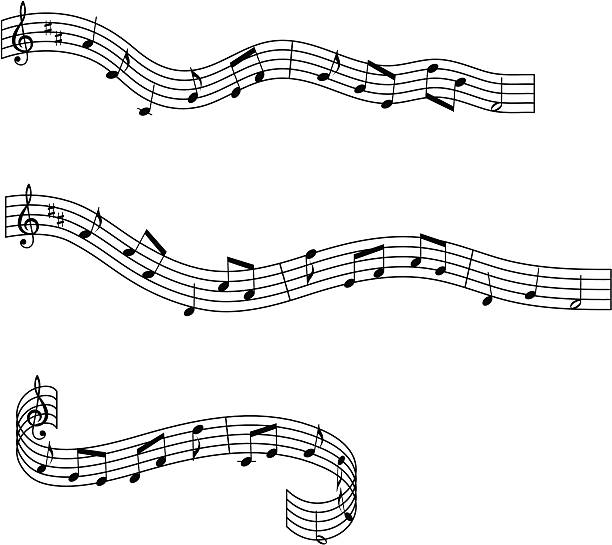 Musical waves design elements vector art illustration