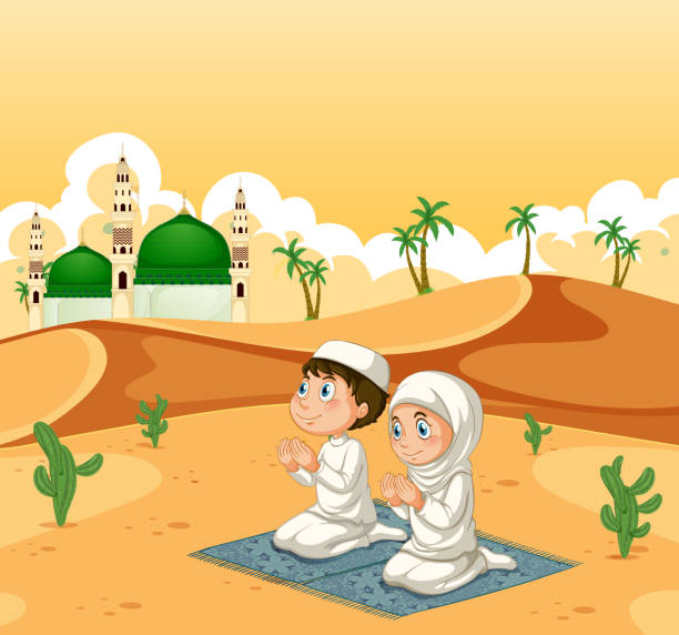 A muslim couple at desert A muslim couple at desert illustration hot arabic girl stock illustrations