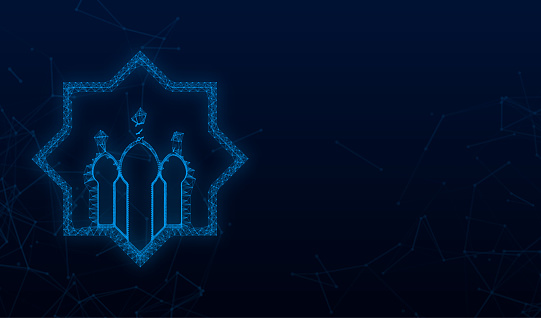 Muslim festival greeting. Ramadan plexus in muslim. Ramadan kareem. Vector stock illustration.