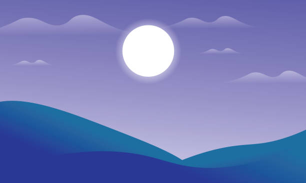 Muslim holiday banner concept. Realistic night desert landscape with starry sky, crescent and clouds. Vector Greeting card for muslim festival Eid Al-Adha stock illustration Eid al-Adha, Sufism, Eid-Ul-Fitr, Illustration, Sand eid al adha stock illustrations
