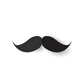 istock Mustache paper icon on white background. Vector 1163897945