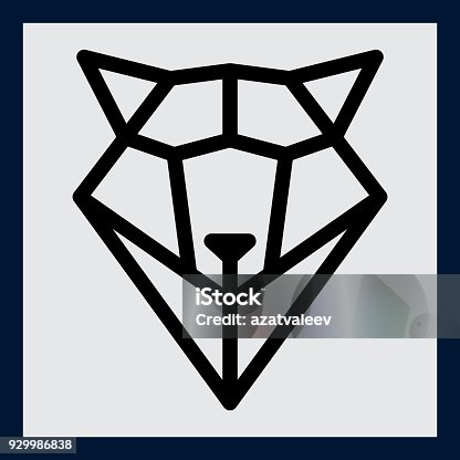 istock muzzle of wolf or dog. Geometric. lowpoly. 929986838