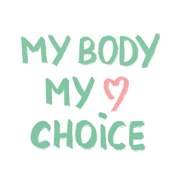 mein körper meine wahl handbeschriftung vektor-illustration - my body my choice abortion stock-grafiken, -clipart, -cartoons und -symbole