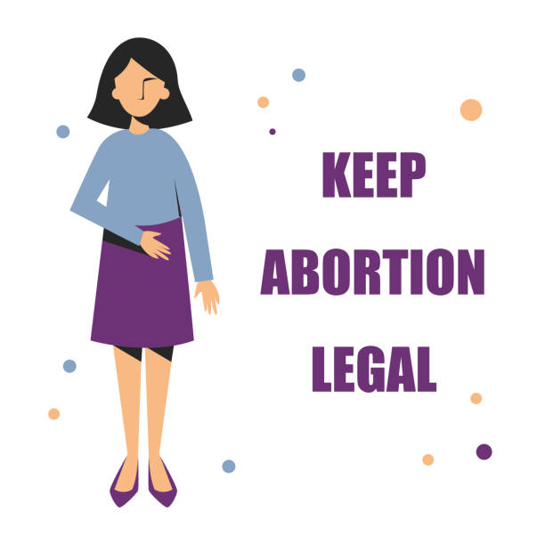 My body my choice, keep the abrotion legal My body my choice, keep the abrotion legal. Woman on protest vector isolated. Feminism fight for female rights. Safe abort procedure for women. abortion protest stock illustrations