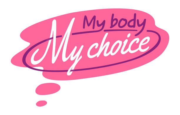 mein körper, meine wahl - slogan für feministin - my body my choice abortion stock-grafiken, -clipart, -cartoons und -symbole