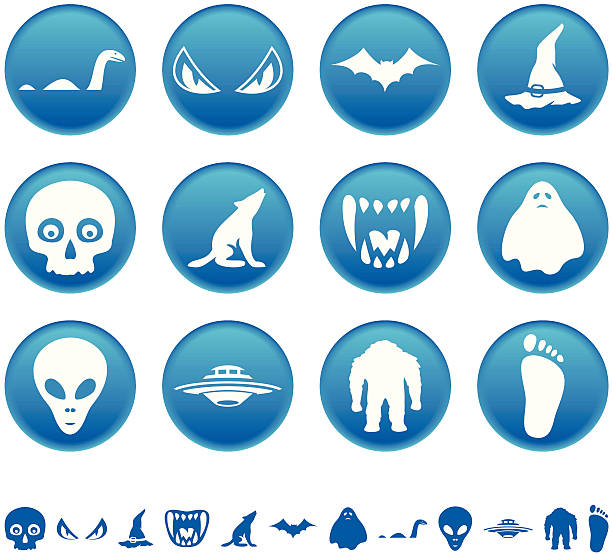 Mysterious icons Set of mysterious icons. Contains hi-res jpeg. loch ness monster stock illustrations