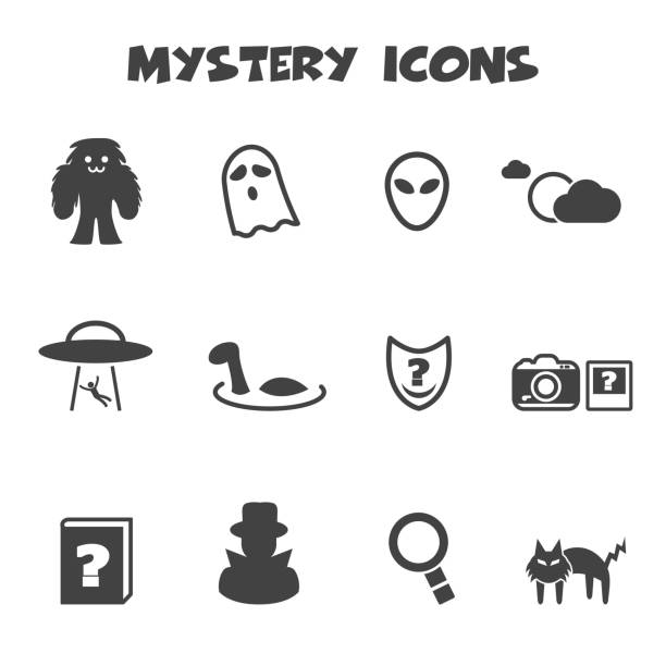 mystery icons mystery icons, mono vector symbols loch ness monster stock illustrations