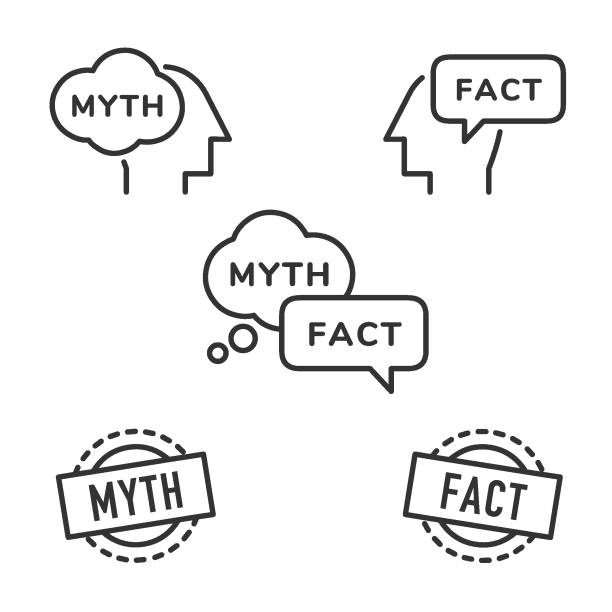 Myth and Fact icons. Myth and Fact icons. Editable line vector. mythology stock illustrations