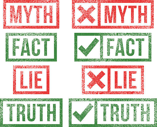 bildbanksillustrationer, clip art samt tecknat material och ikoner med myth fact lie truth rubber stamps - cheating