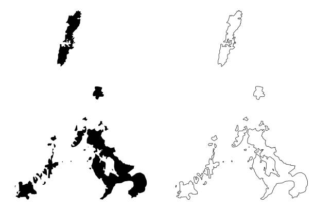 長崎県地図ベクトル - 九州点のイラスト素材／クリップアート素材／マンガ素材／アイコン素材