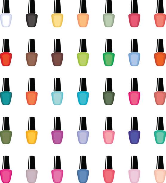 Nail polish Nail polish on a white background isolated. Manicure. Vector nail polish bottle stock illustrations