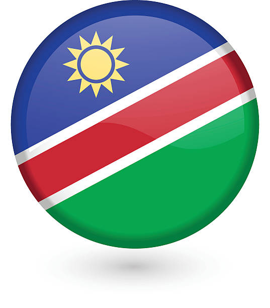 Namibia flag vector button vector art illustration