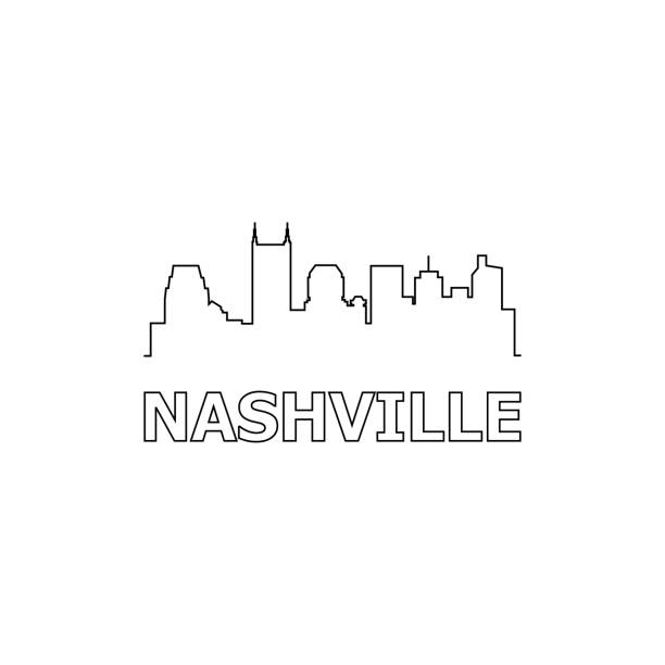 Silhouette Of Nashville Skyline Art Illustrations, Royalty-Free Vector