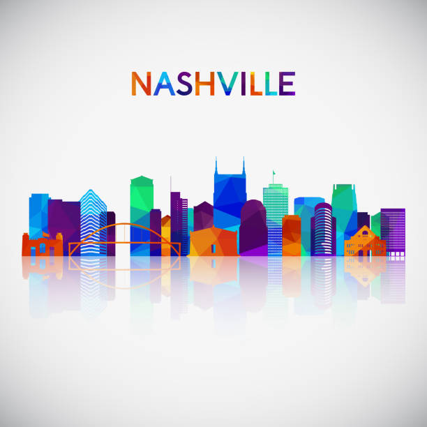 Nashville skyline silhouette in colorful geometric style. Symbol for your design. Vector illustration. Nashville skyline silhouette in colorful geometric style. Symbol for your design. Vector illustration. nashville stock illustrations