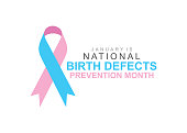 Vector illustration of National Birth Defects Prevention month of January.
