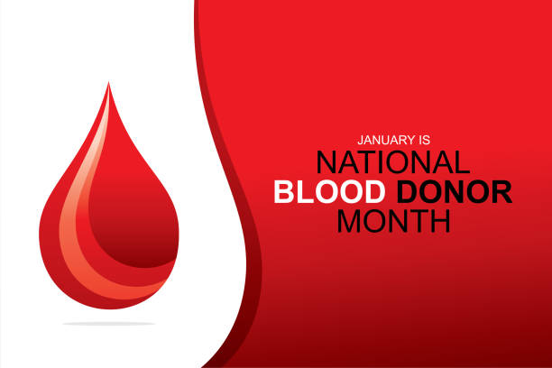 ilustrações de stock, clip art, desenhos animados e ícones de national blood donor month concept poster - doação de sangue
