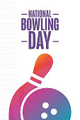istock National Bowling Day. Holiday concept. Template for background, banner, card, poster with text inscription. Vector EPS10 illustration. 1411500781