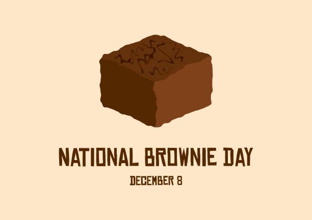 stockillustraties, clipart, cartoons en iconen met nationale brownie dag vector - brownie
