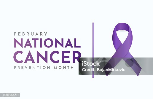 istock National Cancer Prevention Month card, February. Vector 1365133211