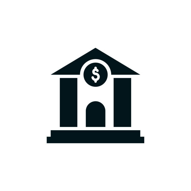 National Central Bank Solid Icon National central bank concept graphic design can be used as icon representations. The vector illustration is monocolor solid style, pixel perfect, suitable for web and print. federal reserve stock illustrations