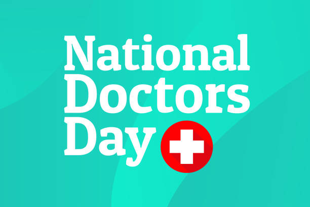 National Doctors Day concept. Template for background, banner, card, poster with text inscription. Vector EPS10 illustration. National Doctors Day concept. Template for background, banner, card, poster with text inscription. Vector EPS10 illustration happy doctors day stock illustrations
