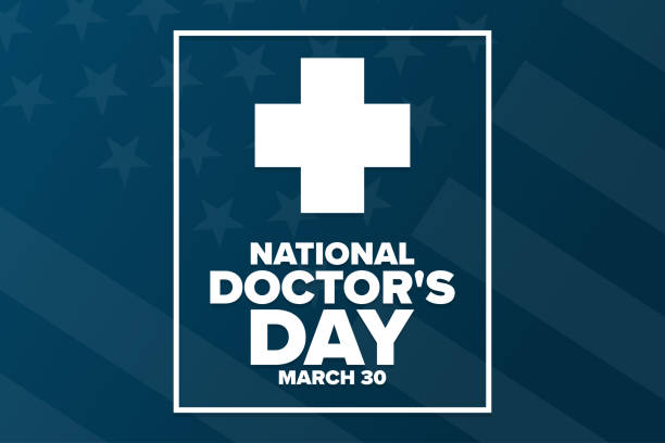 National Doctor's Day. March 30. Holiday concept. Template for background, banner, card, poster with text inscription. Vector EPS10 illustration. National Doctor's Day. March 30. Holiday concept. Template for background, banner, card, poster with text inscription. Vector EPS10 illustration happy doctors day stock illustrations
