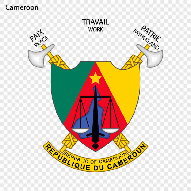 illustrazioni stock, clip art, cartoni animati e icone di tendenza di emblema o simbolo nazionale - camerun