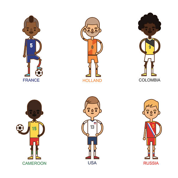 ilustracja wektorowa drużyn piłkarskich mistrzostw europy - michigan football stock illustrations
