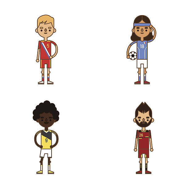 national euro cup soccer football teams vector illustration - michigan football 幅插畫檔、美工圖案、卡通及圖標