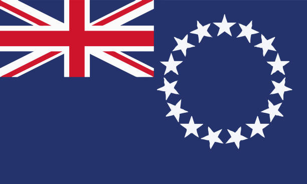 национальный флаг острова кука - cook islands stock illustrations