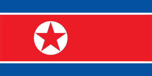государственный флаг северной кореи оригинальный размер и цвета векторная иллюстрация, рамхонгсак конгвагукги или флаг корейской народно - north korea stock illustrations