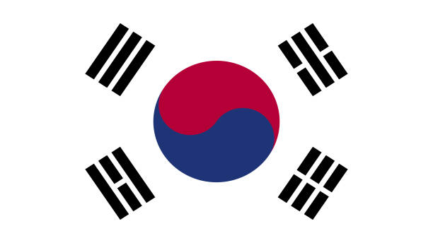 bildbanksillustrationer, clip art samt tecknat material och ikoner med national flag of south korea eps file - south korean flag vector file - 4k upplösning