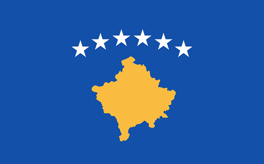National flag of the Kosovo. Vector illustration.