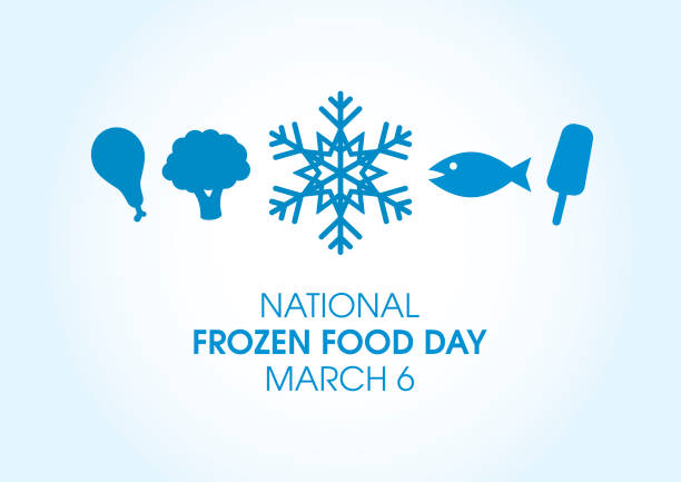ilustrações, clipart, desenhos animados e ícones de vetor do dia nacional da alimentação congelada - comida congelada